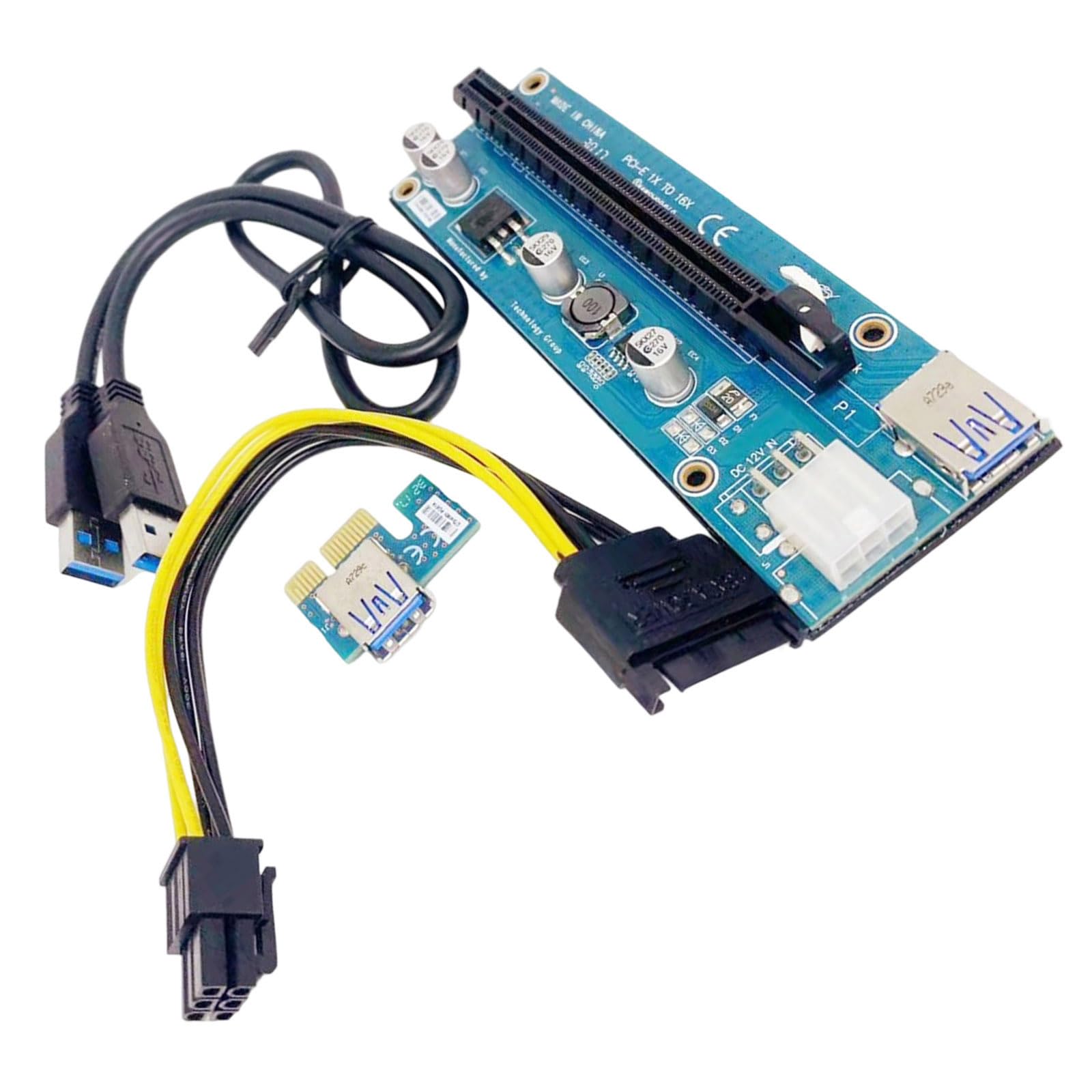 APGLSXY GPU Extender Adapter with USB3.0 Cord Power Supply Cable PCIe 1X to 16X Card for Laptop External Images Card PCIE Withpower Cable