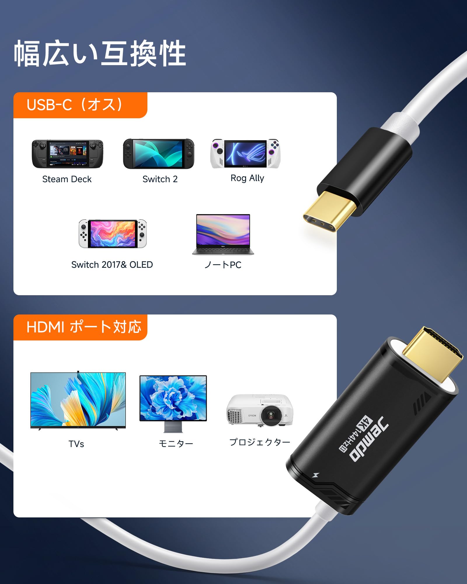 Amazon.co.jp: JEMDO Switch 2 ドック付き【V22.1.0にも対応】 HDMI