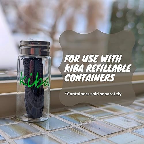 Miniatura 5 de Kiba Juego de 3 piezas de repuesto de hilo dental de carbón de bambú (3 recambios de hilo dental de 98.4 ft), hilo dental ecológico con cera de