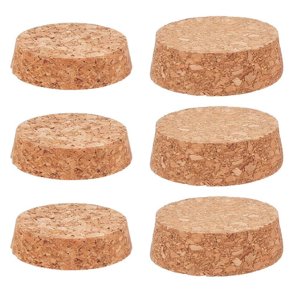 GORGECRAFT Tapones de Corcho Natural de 2 Tamaños para Botellas de Vino - Cónicos Grandes de Madera de Repuesto para Frascos y Botellas de Vidrio