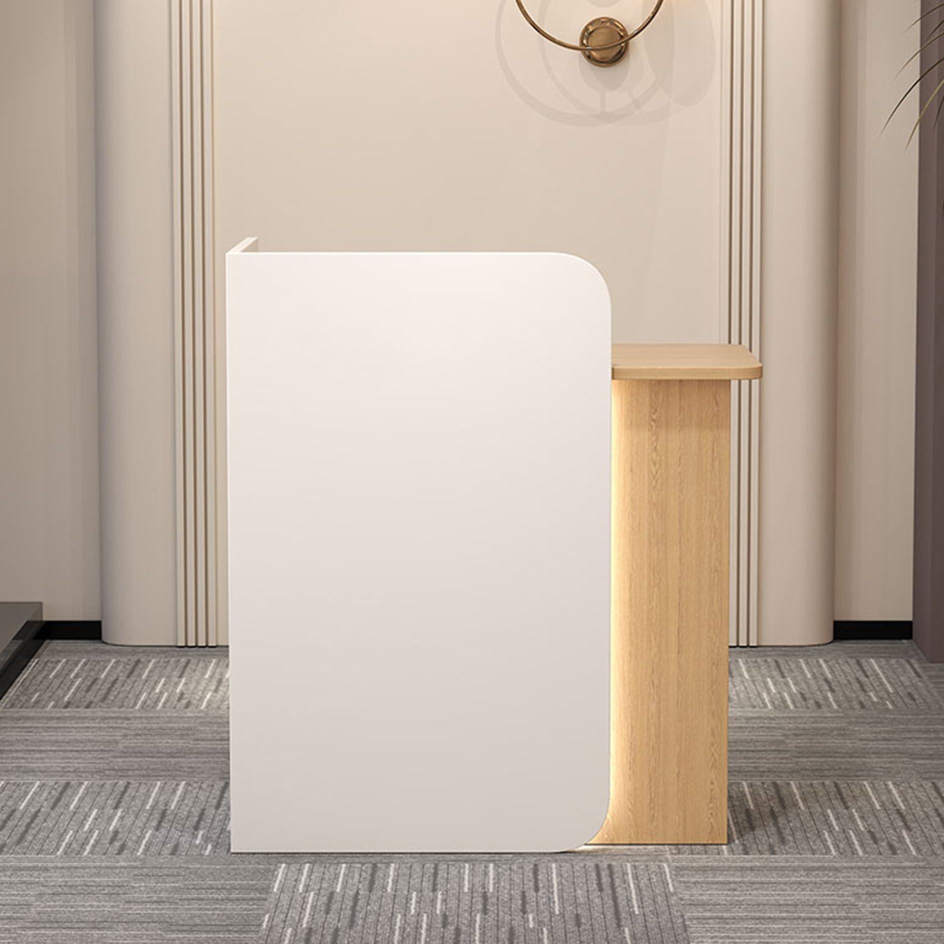 Moderner Empfangstisch mit LED-Beleuchtung, abschließbare Schubladen, Kassenzähler, stilvolle Ladenanzeige, funktionaler Kassentisch für Einzelhandel und Büro