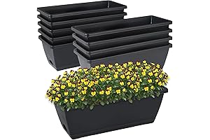 10 Pack Rectangle Plastic Planter Box