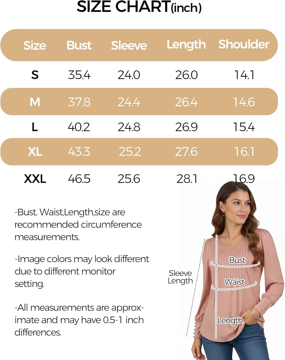 Long Sleeve Shirts for Women Tunic Tops Loose Fit Dressy, Pleated Crewneck Business Casual Blouses Fall Tops 2025 - Image 7