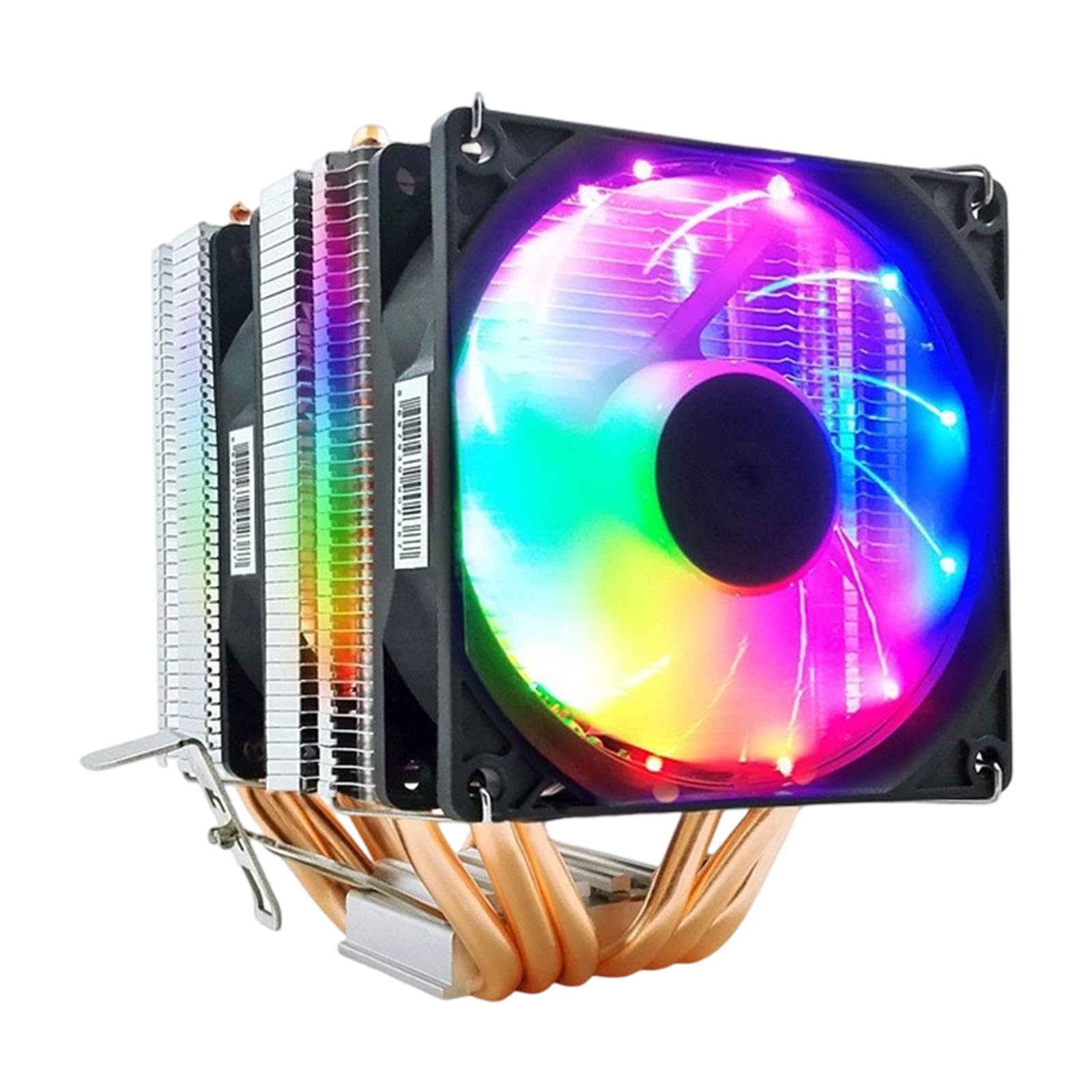 Enfriador de aire de CPU de alta eficiencia diseño de torre doble 6 tubos de calor de cobre PWM control de velocidad del ventilador Rgbs iluminación de bajo ruido universal PWM ventilador de CPU