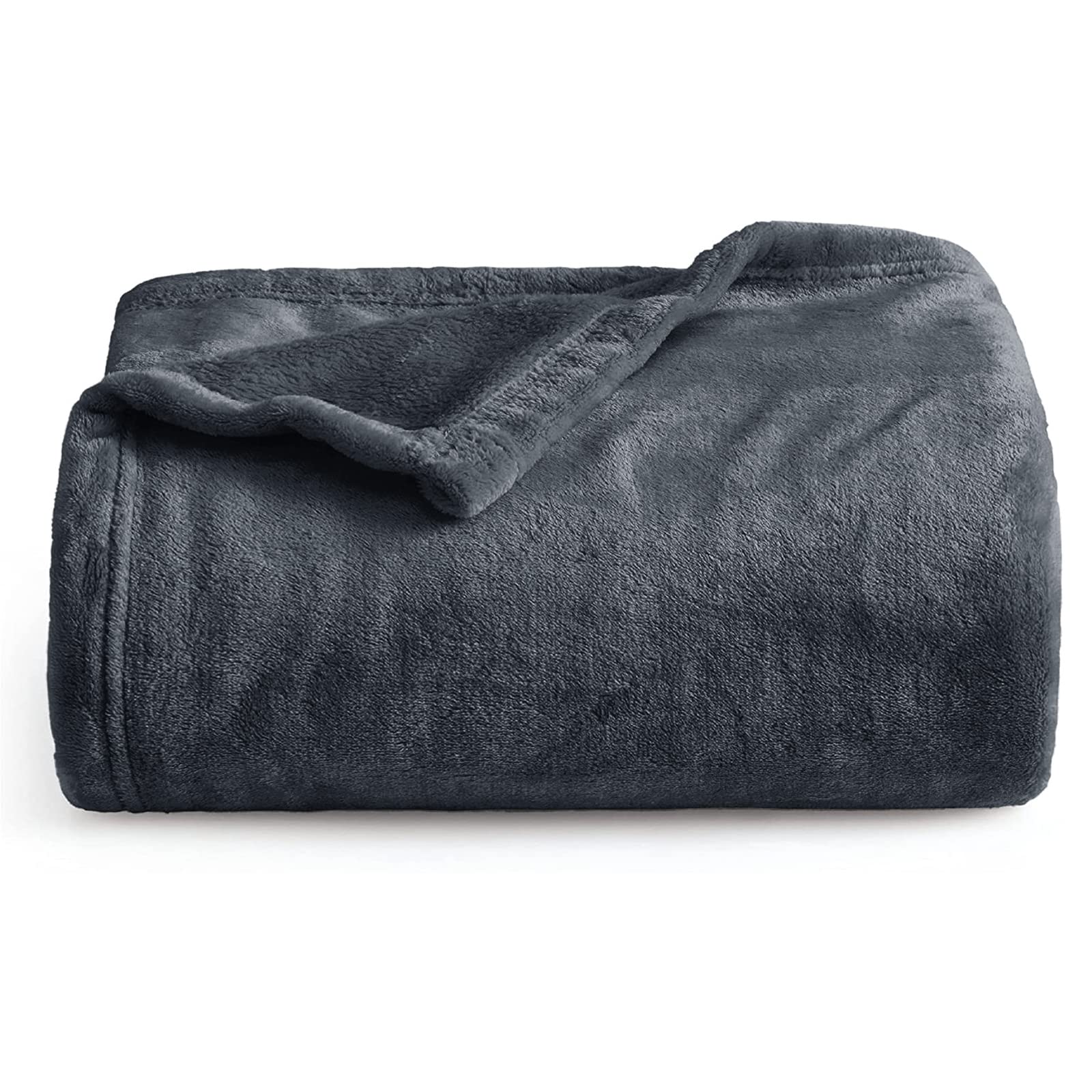Oxford Homeware Fleece Blanket Sofa Throw Cuddly Reversible Soft Throws for Bed, Couch, Settee, Travel Lightweight and Breathable Blanket fit All Season (Grey, Throw/Single)