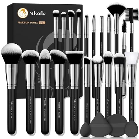 Makeup Brushes Set Mlemle Professional 25 Pcs Makeup Kit Include Foundation Powder Blush Concealers Eye shadows 21 Pcs