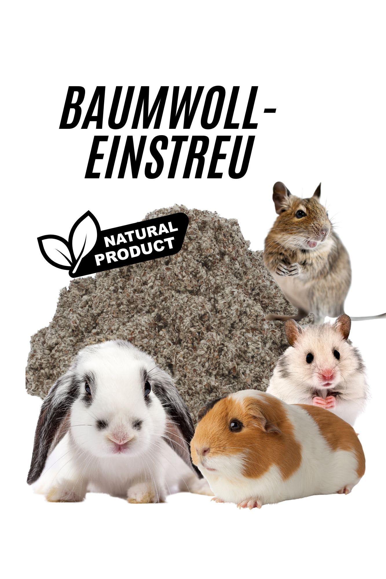 Baumwolleinstreu 160 l Baumwolle Einstreu Naturstreu