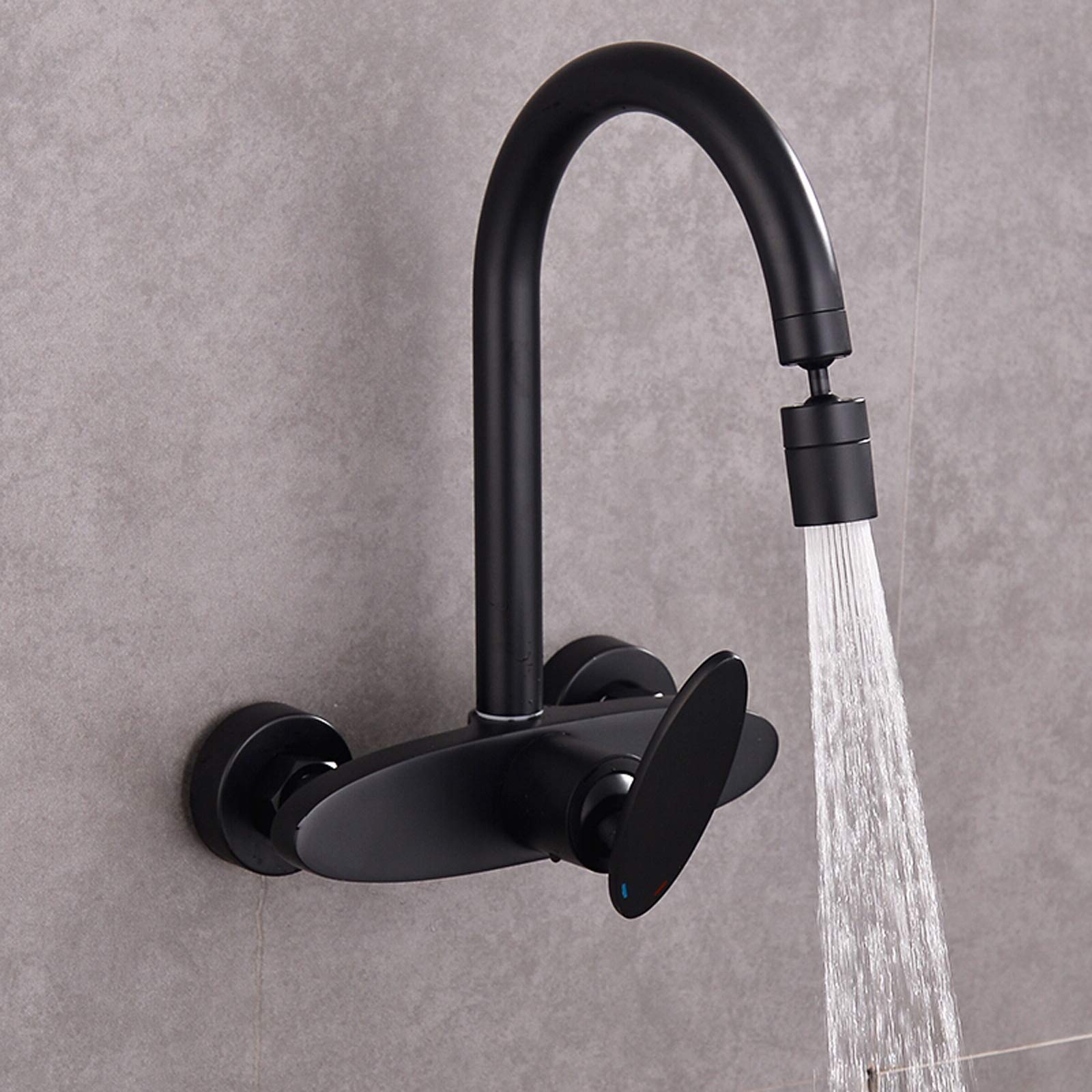 Robinetterie de salle de bain murale pivotante 360° eau chaude et froide