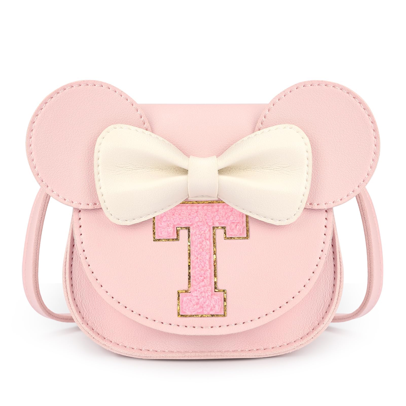 mibasies Toddler Purse Girl Gifts: Girls Birthday Gifts for 3-8 - Toys for Ages 2-4 Purse, Pink, Letter T