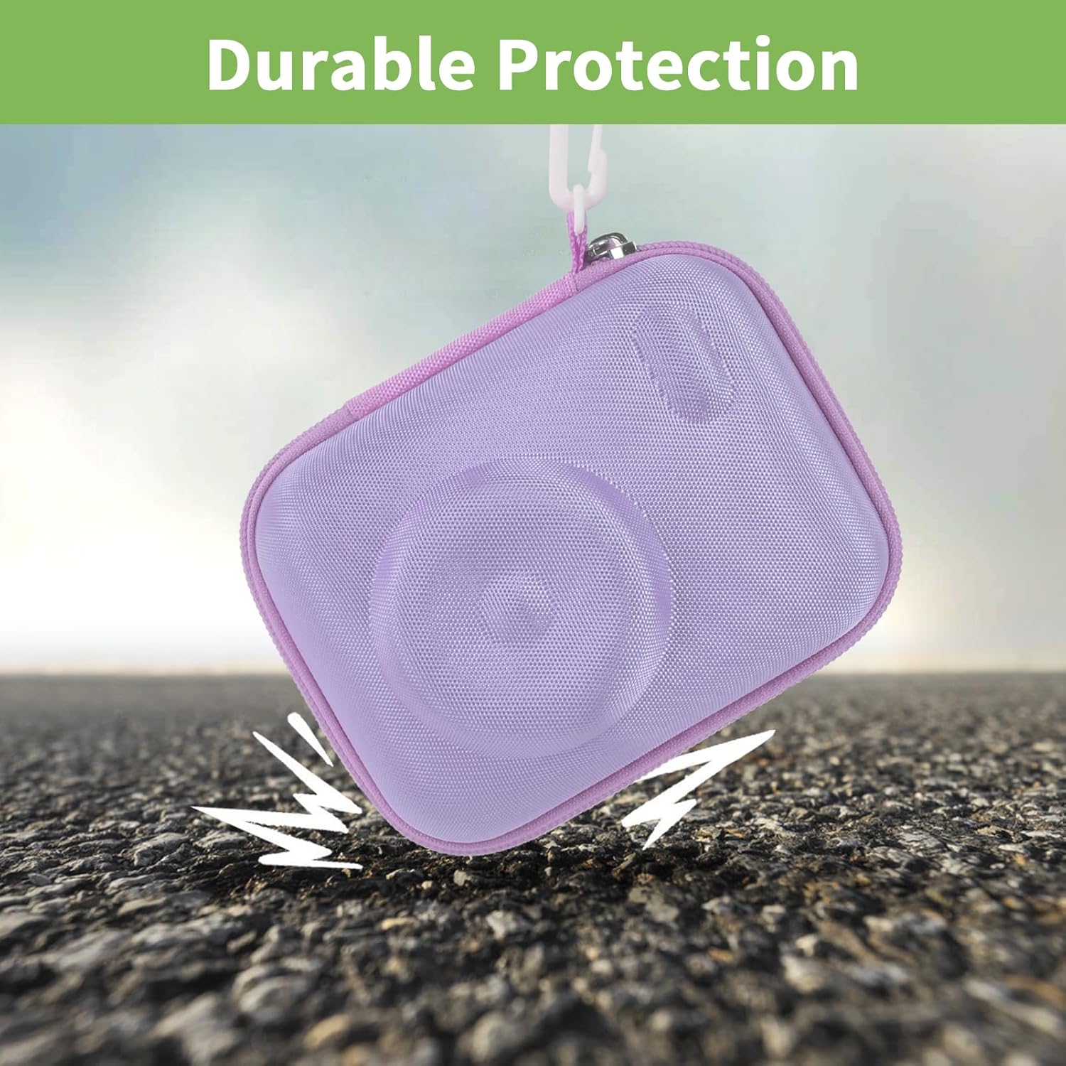 Instant Print Camera Case Compatible with Gofunly Camera, Digital Camera Bag for Esoxoffore/for LETSHAHA/for JPVERLY/for Hangrui, Storage for Printer Paper and 32GB SD Card- Purple (Box Only) - Image 5