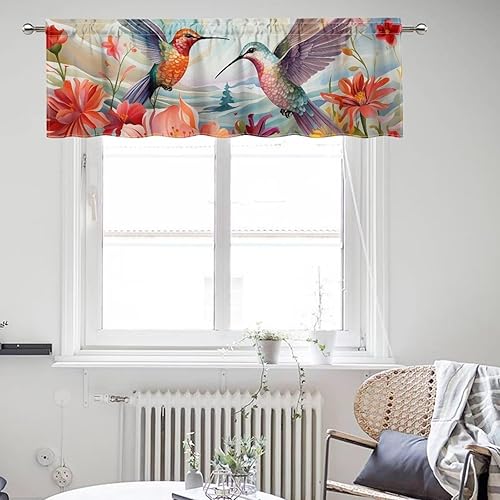 Miniatura 7 de DISNIMO Van Gogh - Cenefas de noche estrellada para ventanas, cenefa de cortina de cocina, 54 x 18 pulgadas, cortinas cortas azules para decoración