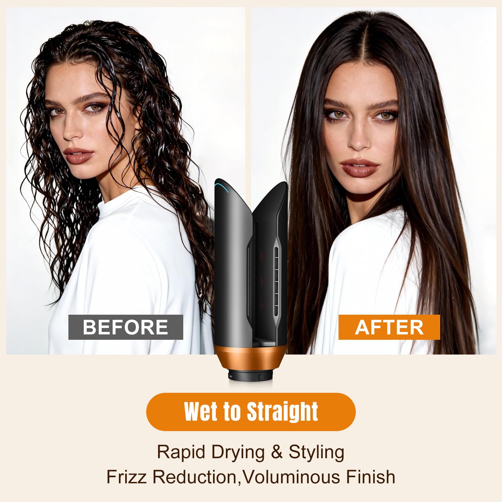 Dyfuzor do lokówek i wygładzania do Dy-son Airwrap HS01 HS05 HS08, dyfuzor wygładza i stylizuje włosy za pomocą samego strumienia powietrza (złoty)
