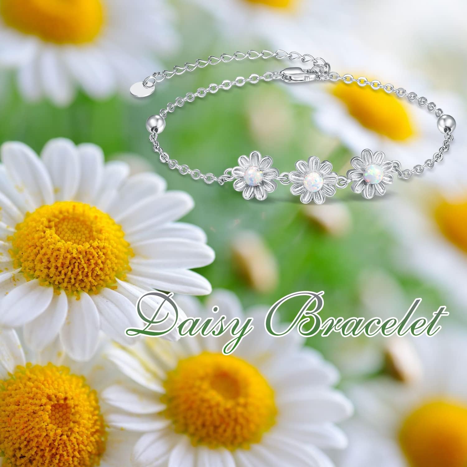 Palpitate Daisy Bracelet Daisy Flowers Jewelry Gifts for Women Mothers Lovers Wife Adjustable Chain - Image 7