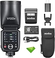 Vista 1 de Godox V100 N V100-N 100Ws TTL Flash, 400 destellos de potencia completa, tiempo de reciclaje de 1.7s, 2.4G inalámbrico con flash externo, luz