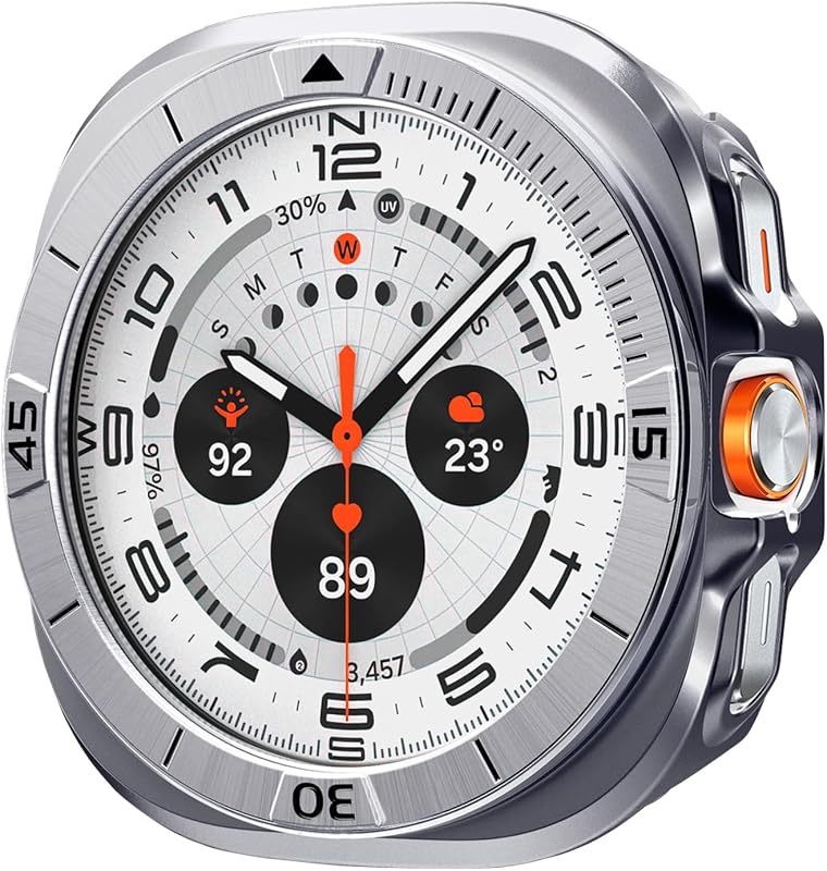 Spigen Bezel Tune Pro for Samsung Galaxy Watch Ultra 47mm Case (2025/2024) | Bezel Ring Protector Cover - Silver