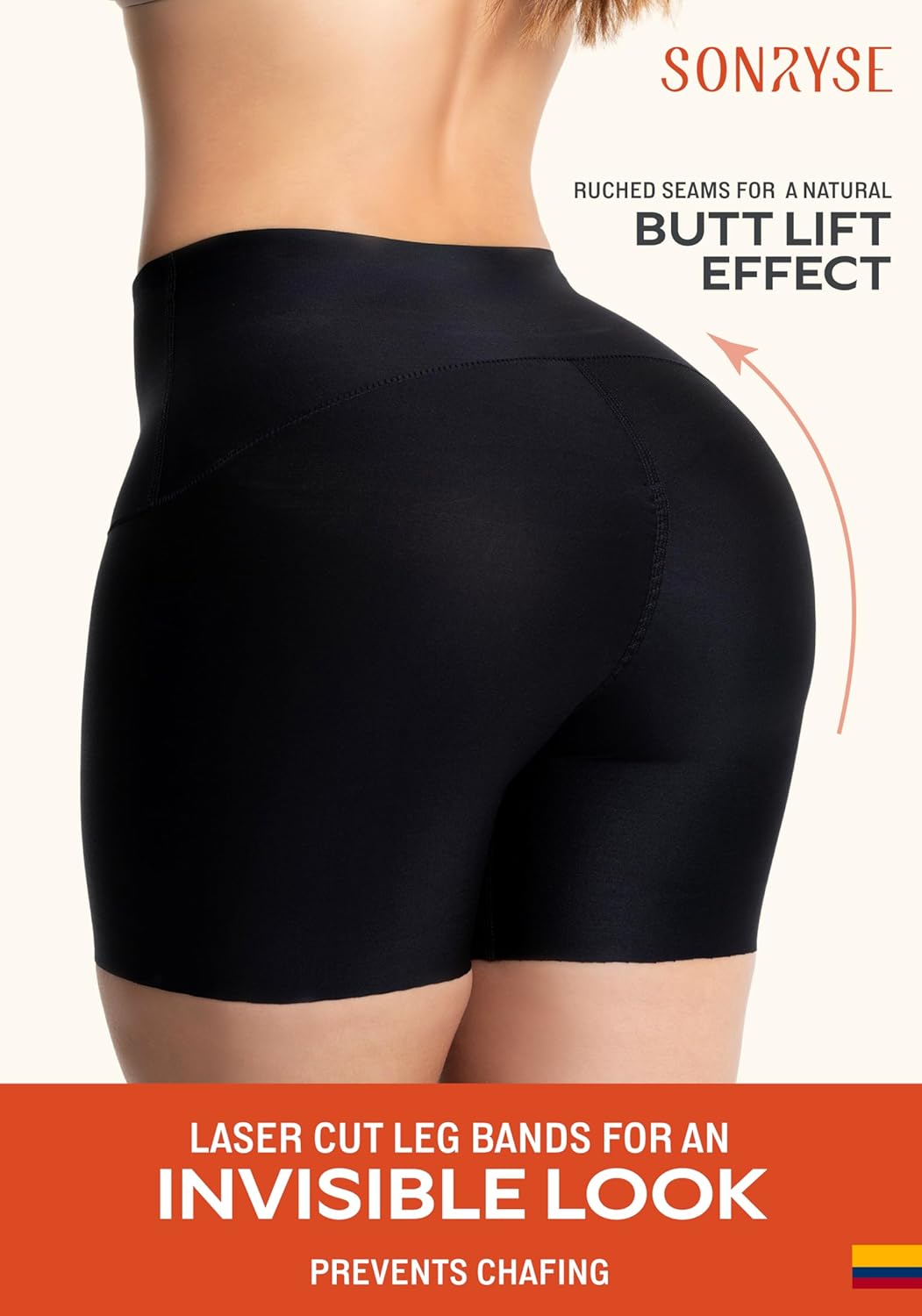 Sonryse 0879 Seamless Shapewear Shorts for Women – High Waist Tummy Control Slip Short | Invisible Under Dresses & Pants - Image 3