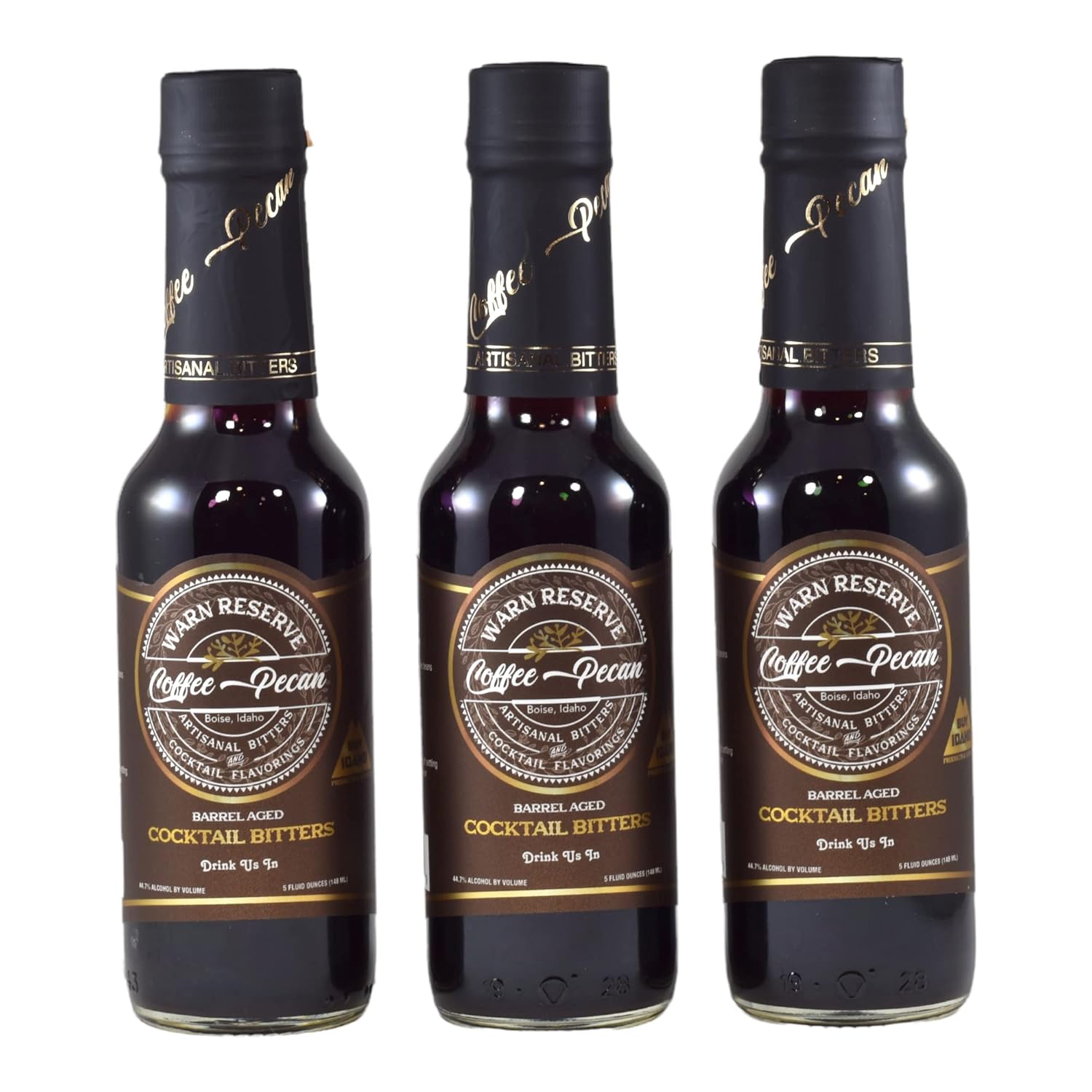 Warn Reserve Cocktail Bitters, Barrel-aged Coffee Pecan, 5 ounce (Pack of 3)