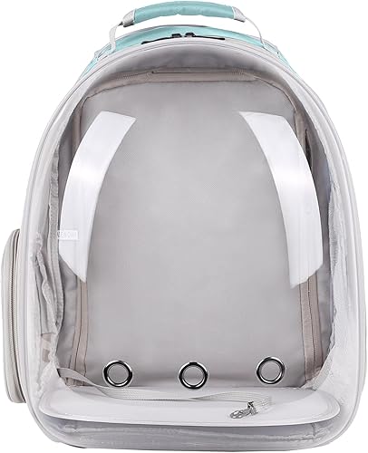 Miniatura 9 de Mochila polarizada doble expandible para gatos, adecuada para mascotas de hasta 20 libras, cápsula espacial expandible delantera y trasera