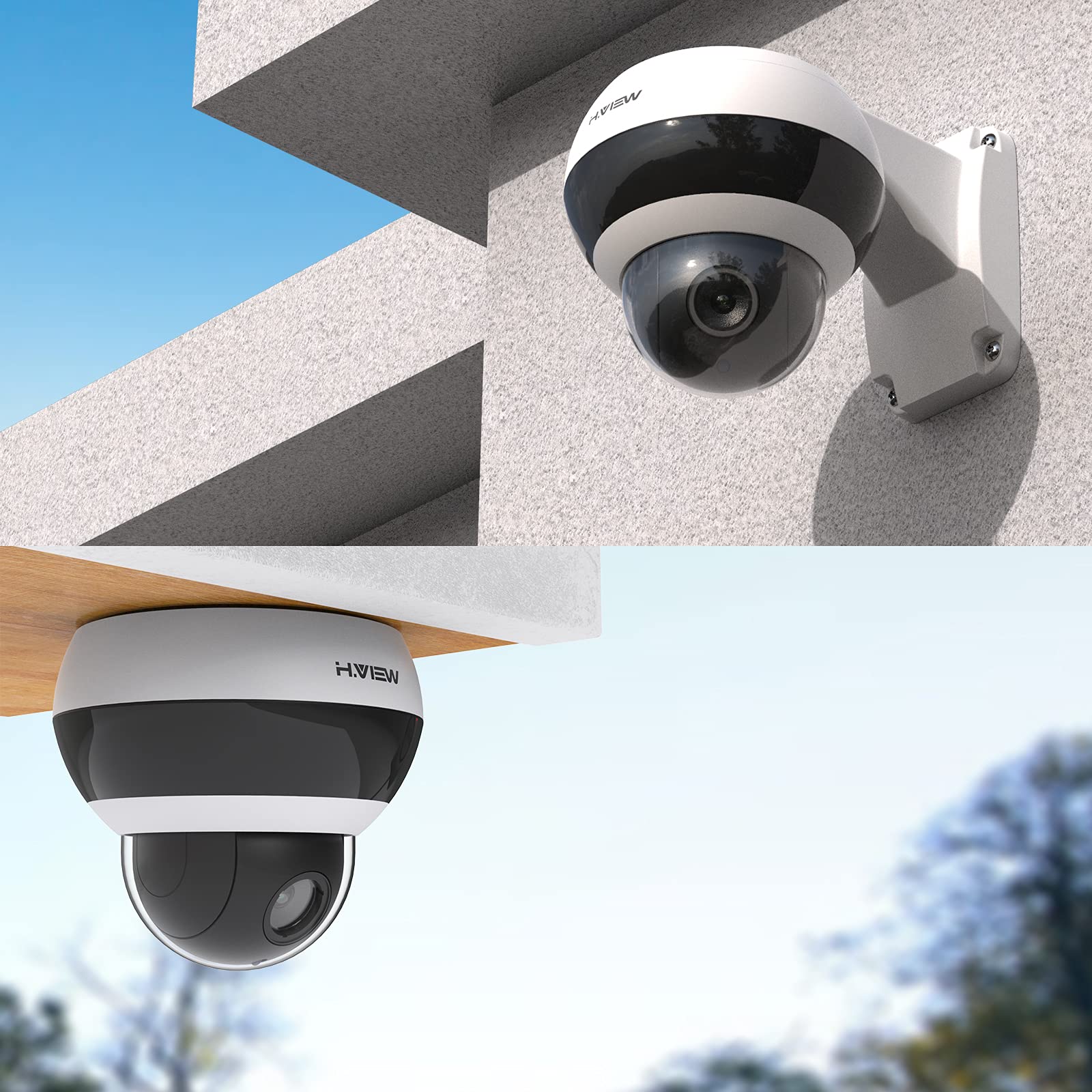 Amazon.co.jp: H.View PTZ防犯カメラ 5X光学ズーム 赤外線 防犯 