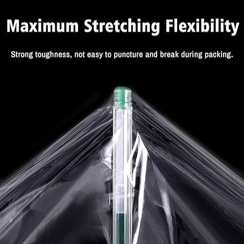 Miniatura 3 de LyPrem Paquete de 4 envoltorios elásticos con asas de 5 pulgadas, 1000 pies, calibre 80, mini película transparente, envoltura de plástico retráctil