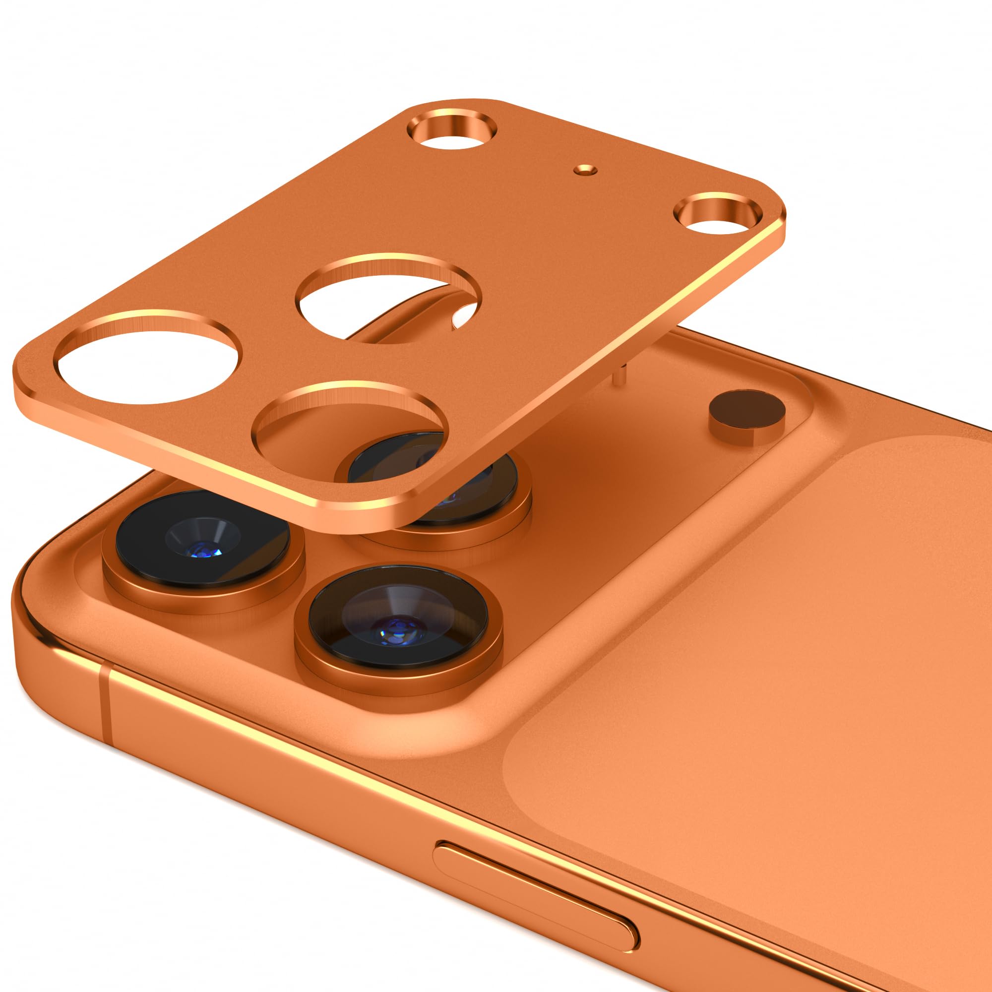 JFStene レンズカバー いPhone17promax 用 カメラ保護 iphone17プロマックス 対応 カメラカバー アルミ合金製 耐衝撃 キズ防止 撮影影響なし 一体感 1枚入り (オレンジ, iPhone17Pro Max 用)