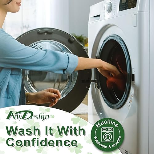 Miniatura 3 de AnyDesign - 2 toallas de cocina del Día de San Patricio de 18 x 28 pulgadas, acuarela, sombrero de trébol de vaca, paño de cocina irlandesa para