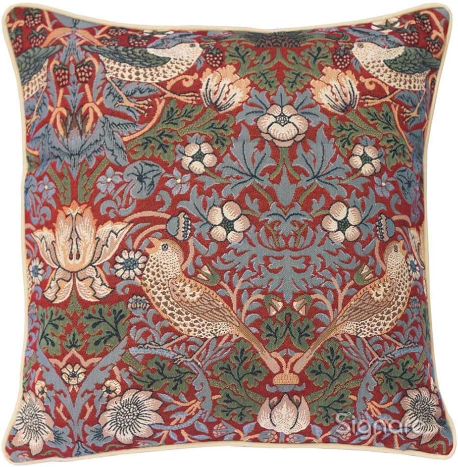 Signare William Morris Strawberry Thief Cushion Cover Only (Strawberry Thief Blue)