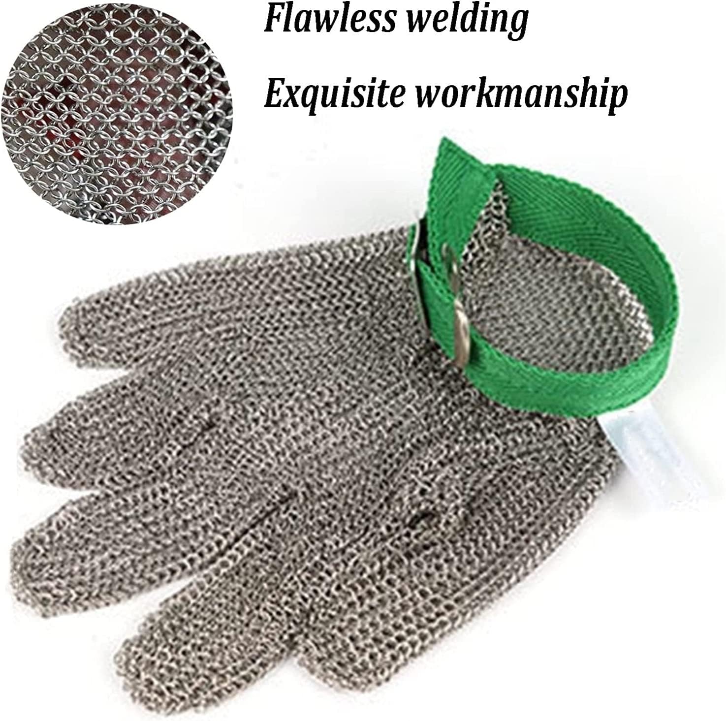 NAKEAH Guantes anticorte Guantes de acero resistentes a cortes, Carnicero Chef Carpintería Guantes de trabajo de seguridad resistentes a cortes, Protección de nivel 9 (Size : 1PCS-L)