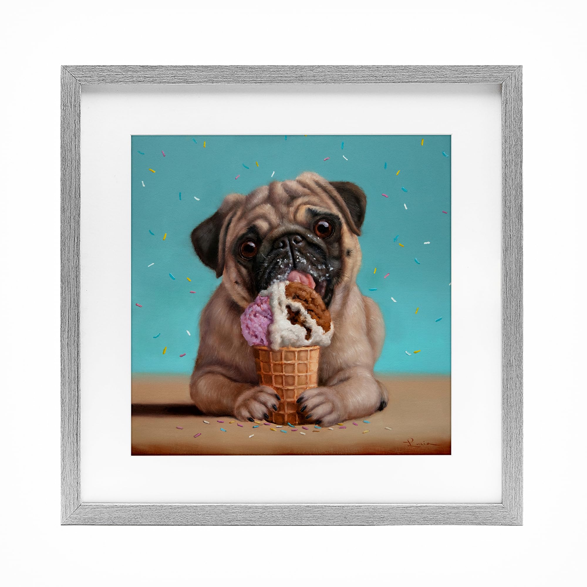 Illustration Neapawlitan Ice Cream Dog Stupell œuvre d'art