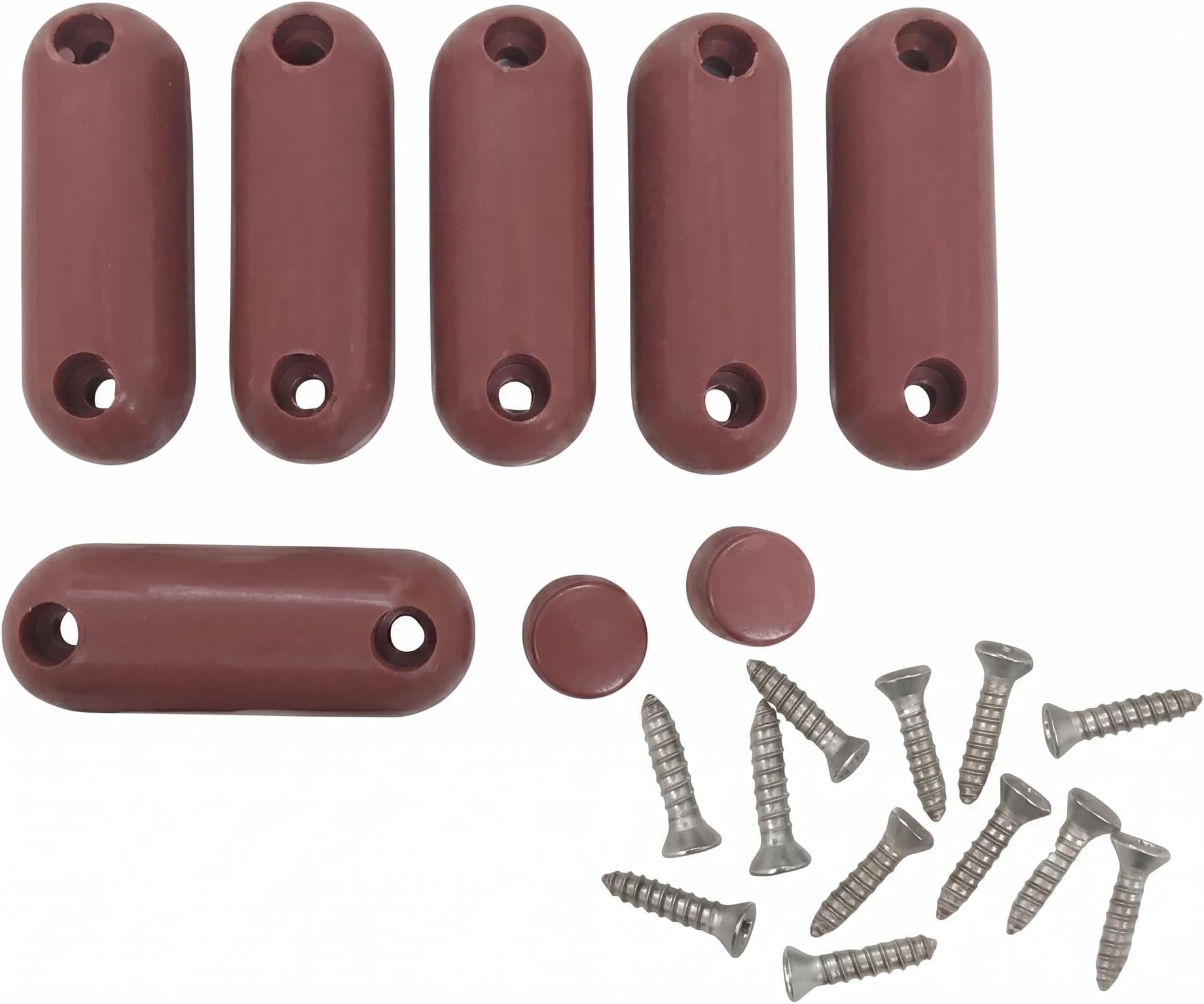 Renovators Supply Manufacturing Brown Silicone Toilet Seat Bumpers Set of 8 Replacement Cushions for Toilet Seats Non Slip and Durable