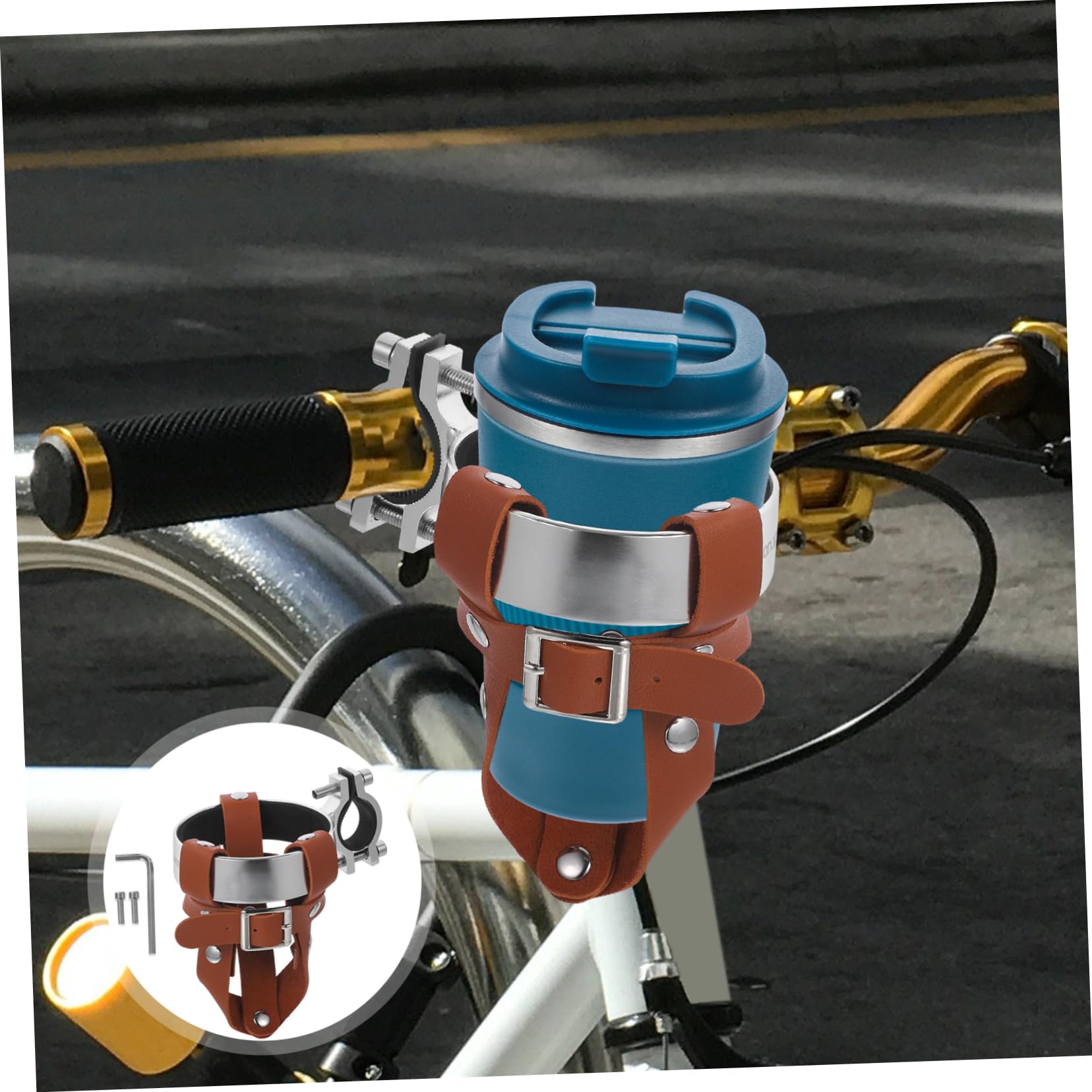 VANZACK 3sätze Vintage Pu Fahrrad Getränkehalter Für Wasserflasche Und Installieren Für Outdoor-aktivitäten Fahrradfahren Und Sport