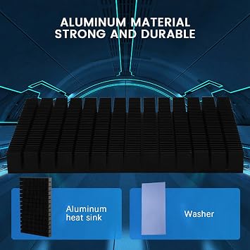 5X DIY Aluminum Radiator for RTX 3080 3090 Graphics Card Backside VRAM, MOD GPU Backplate 150X90X15mm
