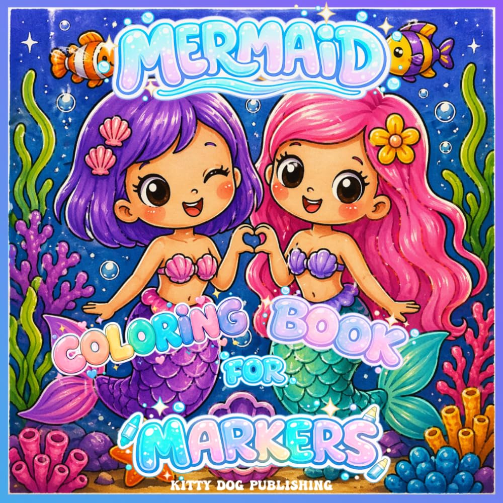 Mermaid Coloring Book for Markers: Bold & Easy Designs for Alcohol Pens