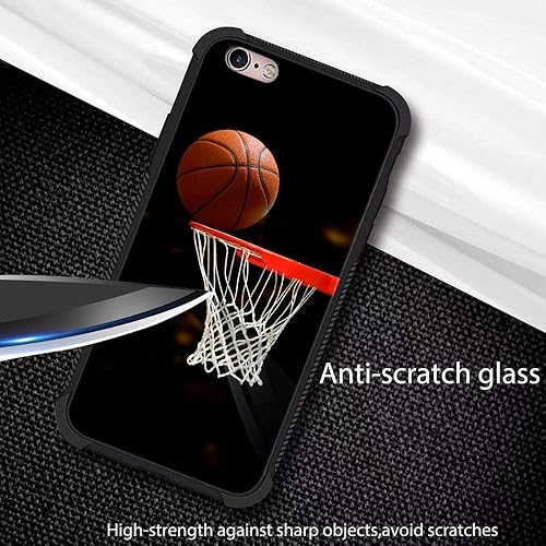 Miniatura 4 de Funda compatible con iPhone 6s, diseño de aro de baloncesto plexiglás para niños y hombres, antiarañazos, a prueba de golpes, para iPhone 66s