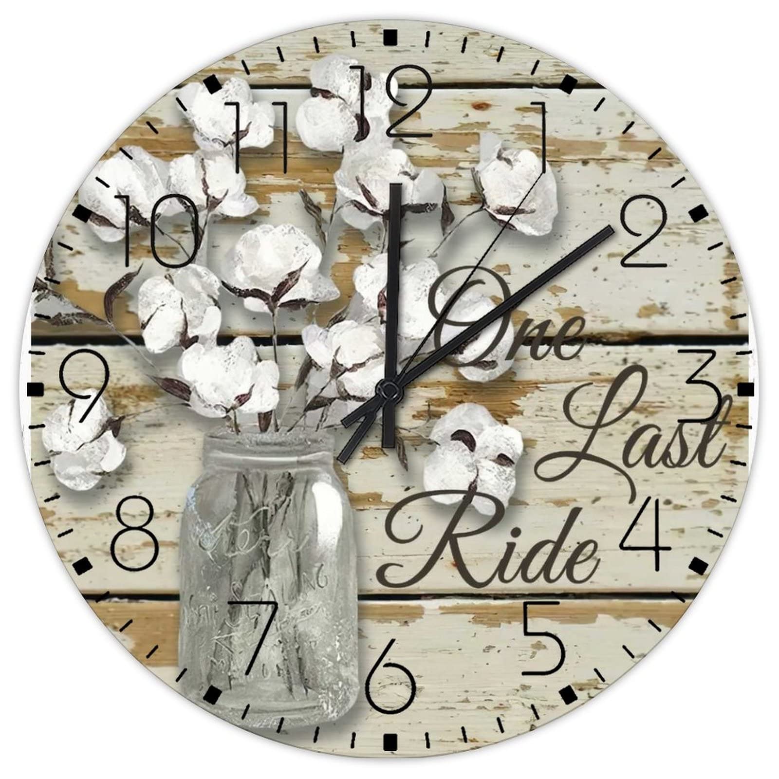 Horloge murale en bois ronde 38 cm double face pour toilette et bureau