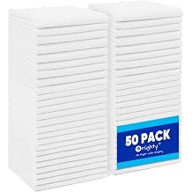 Orighty Microfiber Cleaning Cloth Bulk, 50 Pack Shop Towels 12x12 in, White