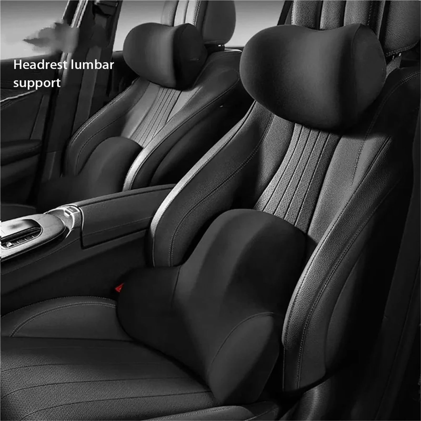 Cervical Reposacabezas Cojín para reposacabezas de Coche, Almohada Soporte Lumbar Espuma viscoelástica, Suave para el Cuello, cómoda para Viajes en casa y Oficina(Brown Suit)