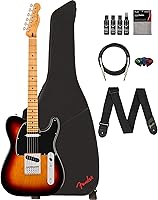 Vista 32 de Fender Player II Telecaster - Paquete color caramelo claro con estuche, correa, cable, paquete de 3 púas y kit de limpieza para guitarra