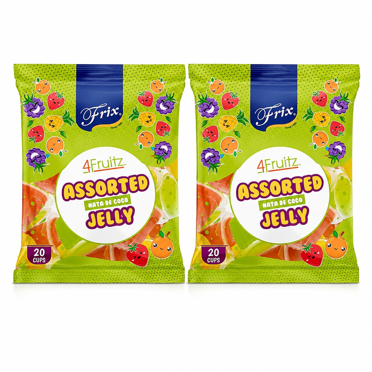 Frix Nata De Coco Jelly Cups (Pack of 2 | 40 Cups) Assorted Fruit Flavours | Grape, Pineapple, Orange, Strawberry | Chewy Coconut Jelly Cups | Vegetarian-image-20