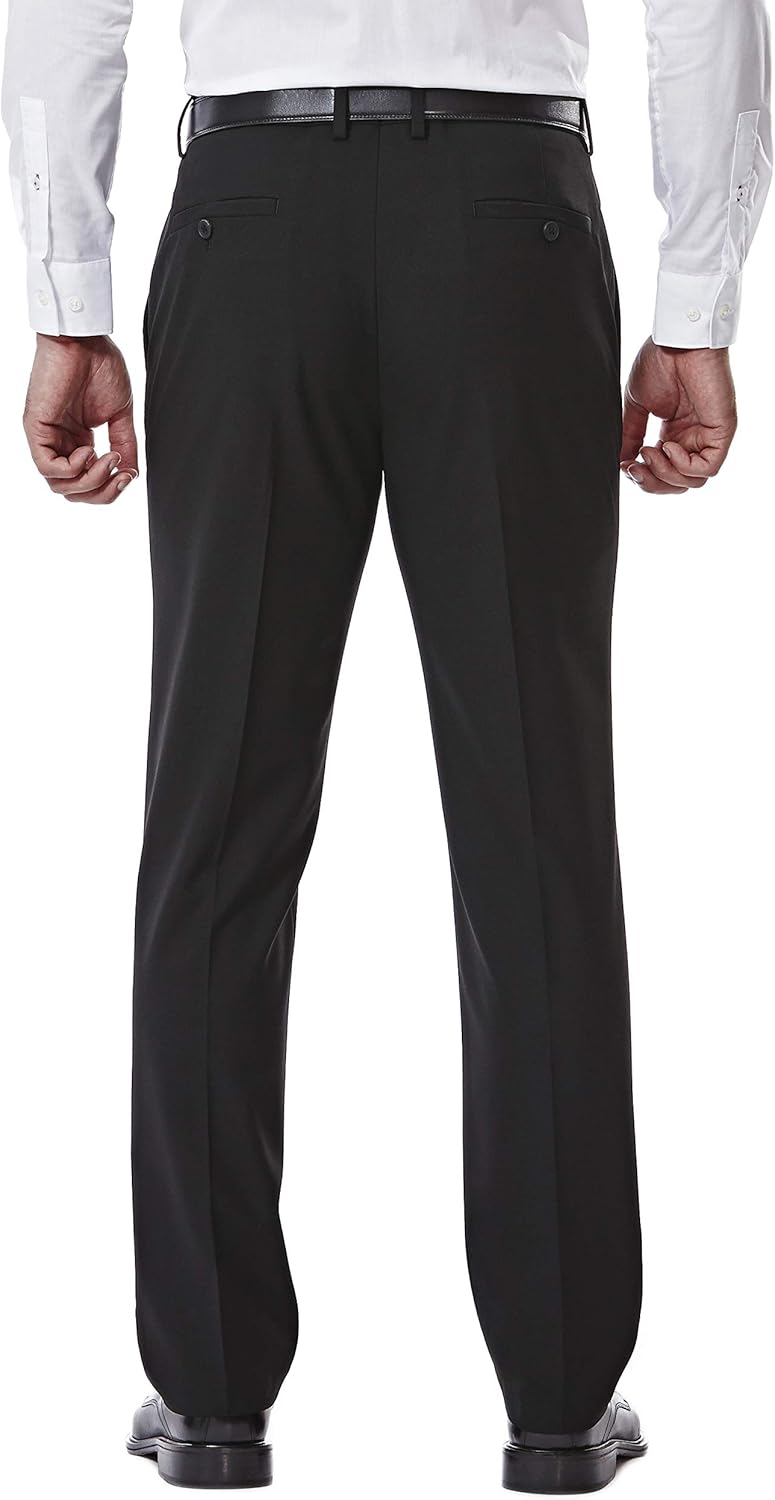 J.M. Haggar 4-Way Stretch Solid 2-Button Slim Fit Suit Separate Coat, Black, 38R with Separate Pant, Black, 32Wx32L