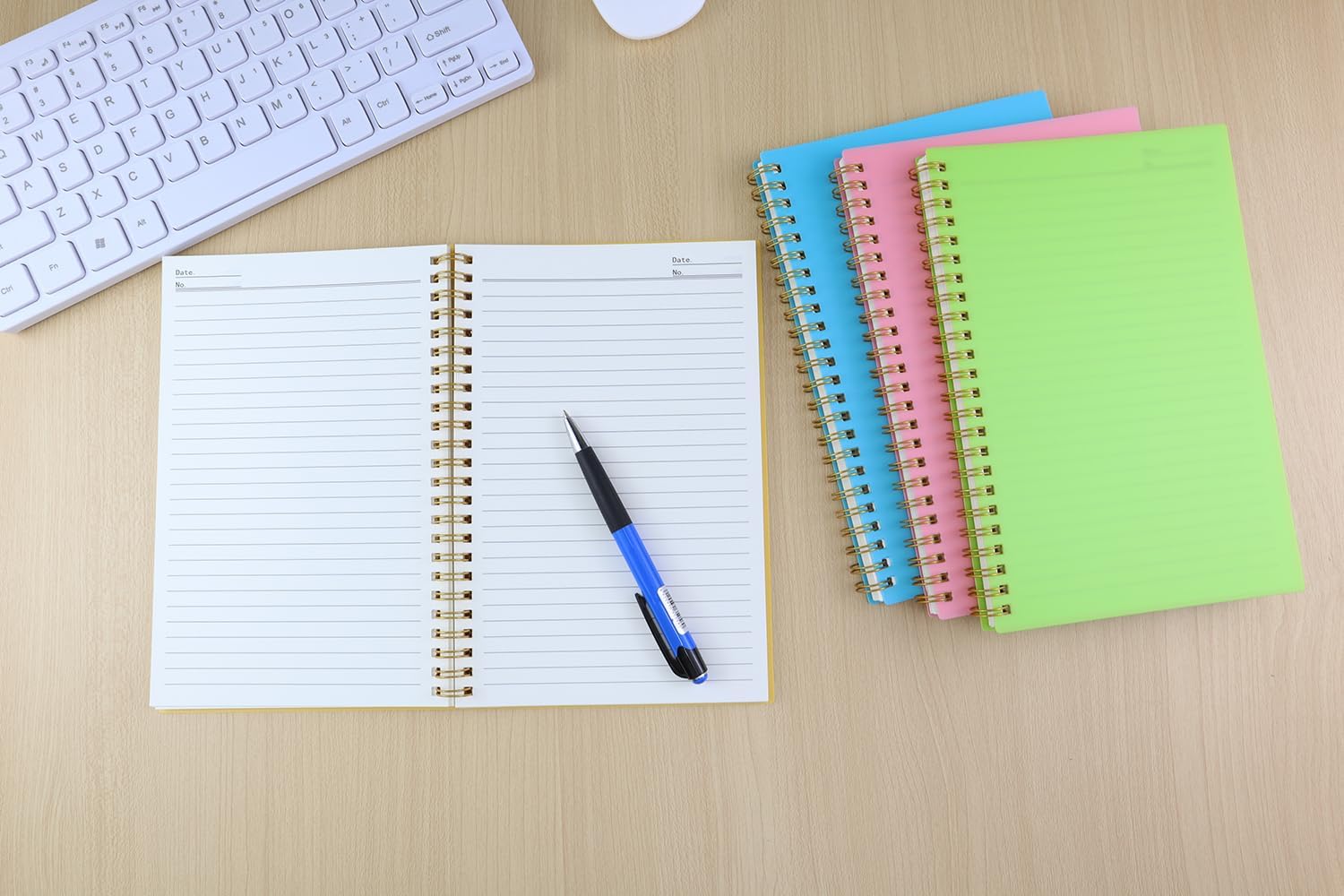 Spiral Notebook Journal,5.5" x 8.5" Plastic Hardcover College Ruled Notebook with 4 Colors,80 Sheets / 160 Pages Per Journal for Work,Study and Notes (light green,light blue,yellow,pink). - Image 7