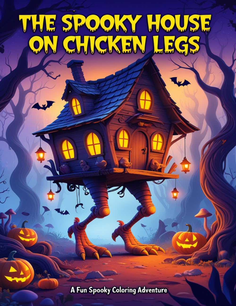 A spooky house on chicken legs: A Magical Fantasy Coloring Adventure