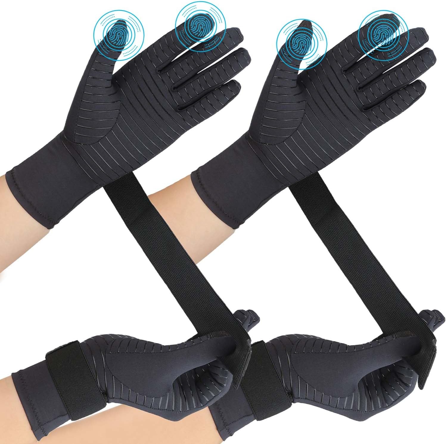 Lot de 2 paires de gants en maille fine - Beige/imprimé léopard