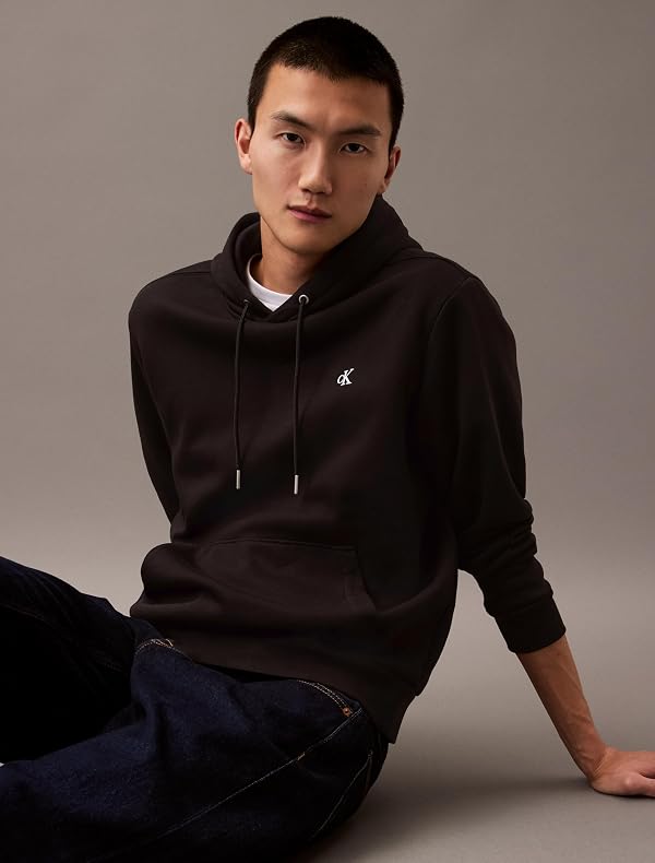 Calvin Klein Men's Monogram Logo Fleece Hoodie by Calvin Klein - Used condition - Image 5
