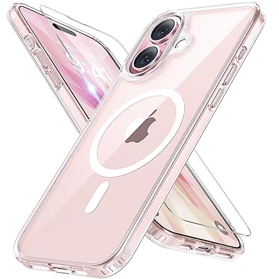 Miracase Magnetic for Phone 17 Case (Compatible with MagSafe) with Screen Protector Military-Grade Protection, Anti-Fingerprint Translucent Matte Phone Cover for Phone 17 6.3 inch, Light Blue