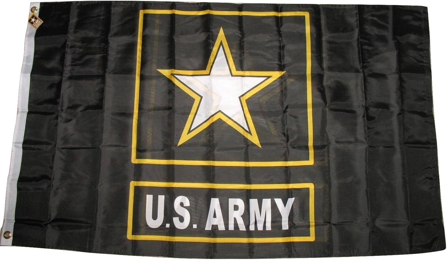 3x5 Army Star Black Gold Flag Double Sided Nylon Flag 3'x5' House Banner Grommets Fade Resistant Premium Quality