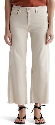 AG Jeans Womens Saige Mid-Rise Wide Leg in Opal Stone Opal Stone 31 27