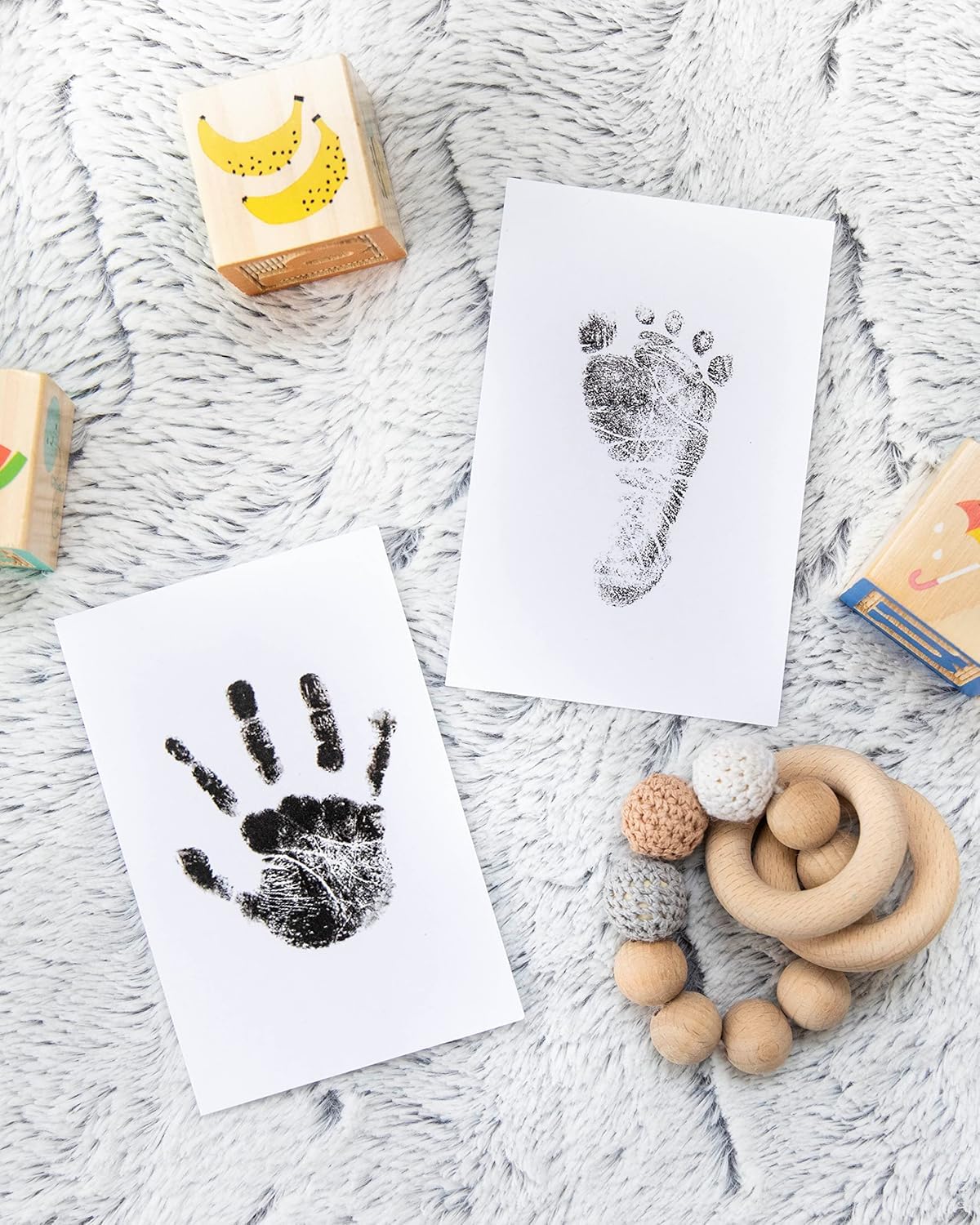 Inkless “Clean-Touch” Baby Handprint & Footprint Ink Pad with 2 Imprint Cards – 100% Safe, Non-Toxic & Mess-Free Keepsake for Newborns, Infants & Toddlers (Black) 3