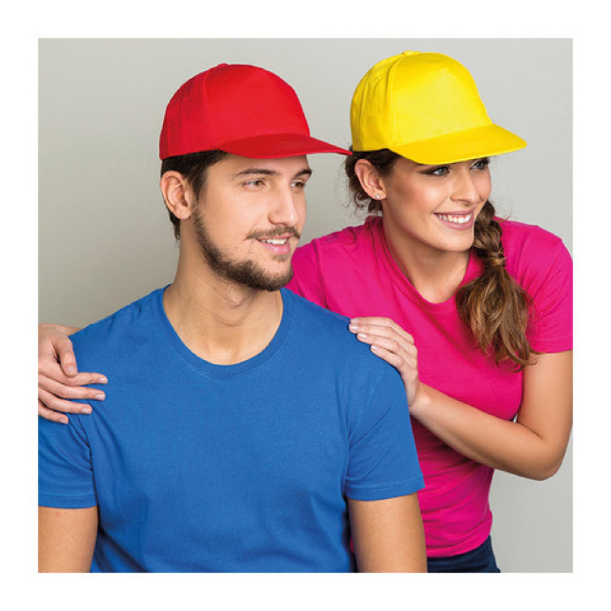 10/25/100/200 Cappelli Personalizzati Logo, Immagine e Testo - Cappellino 100% Cotone Stampa Foto - Cappello Uomo e Donna Visiera Baseball - Gadget Personalizzabili