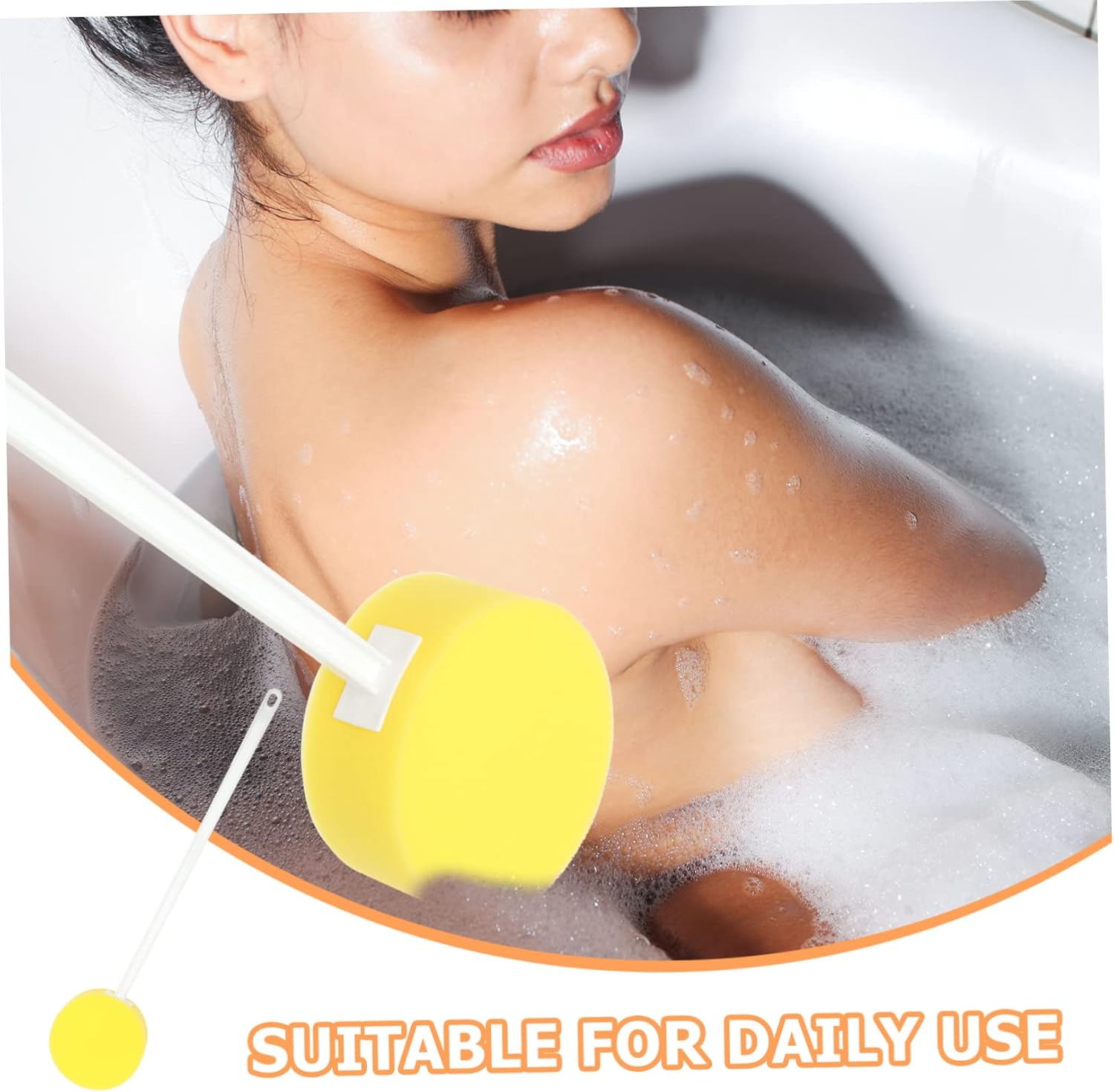 FRCOLOR Lightweight Handled Back Scrubber for Bath Sponge Washer for Exfoliation for Cleaning Hard Reach Areas Comfortable Grip Design Bath Supplies